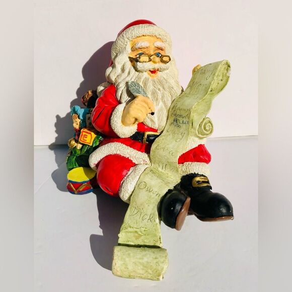 SANTA STOCKING HOLDER CHRISTMAS 5" TALL X5" X 3.5" DECOR HOLIDAY FIGURINE - Picture 1 of 12